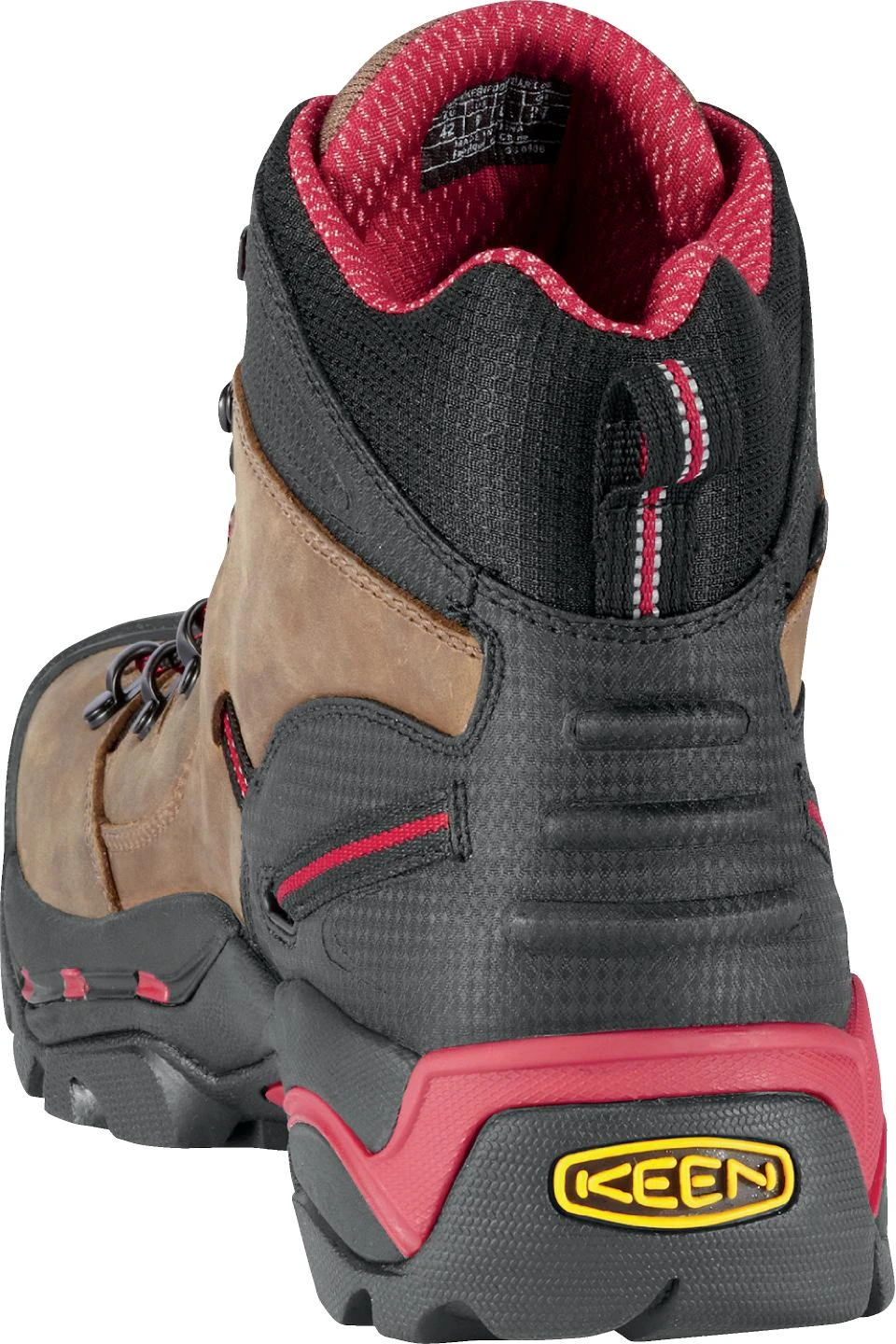 'Keen Utility' Men's 6" Pittsburgh WP Steel Toe - Bison Brown / Red / Black - Image 4