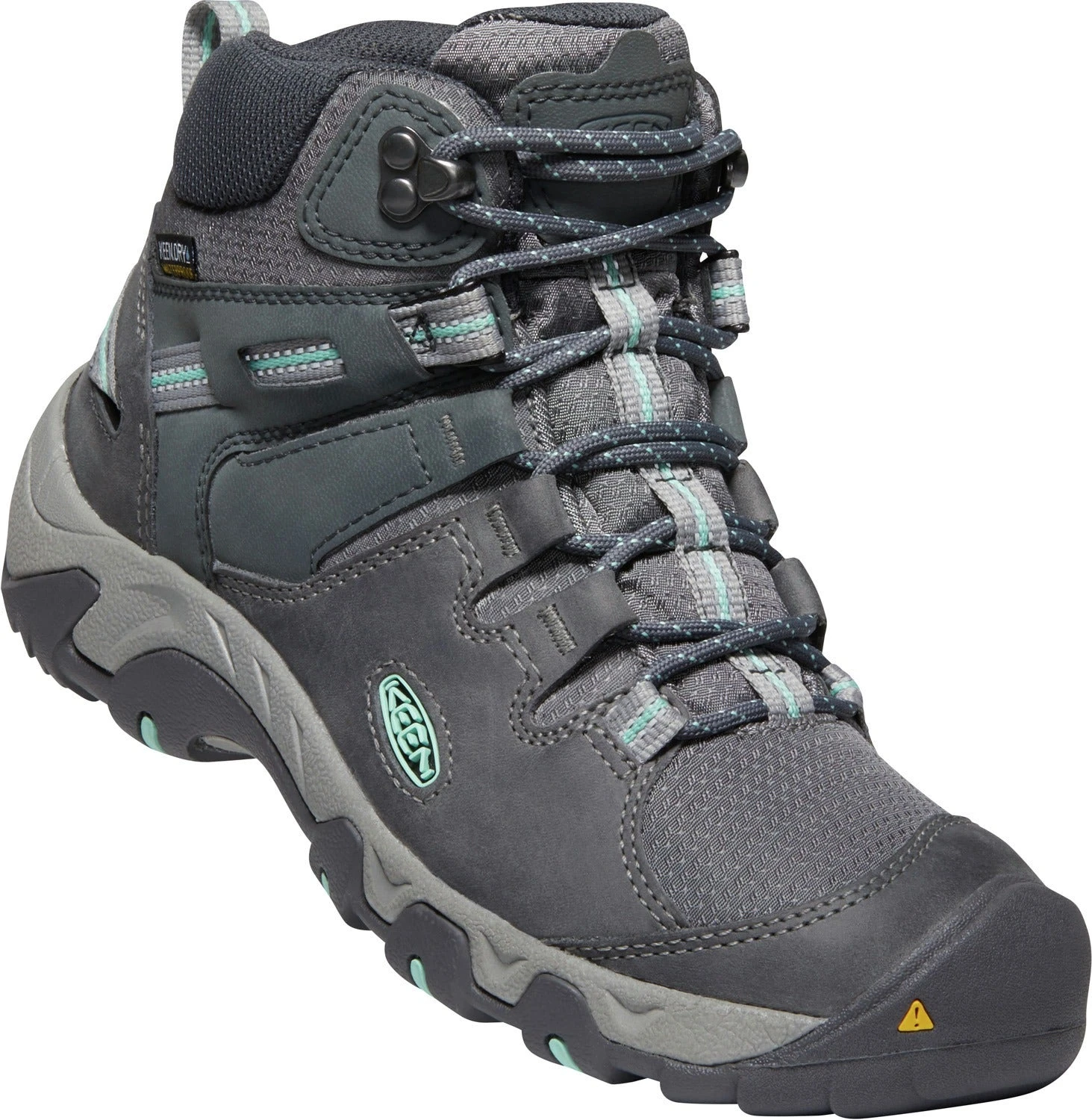 'Keen Outdoor' Women's Steens WP Leather Mid Hiker - Steel Grey / Ocean Wave - Image 2