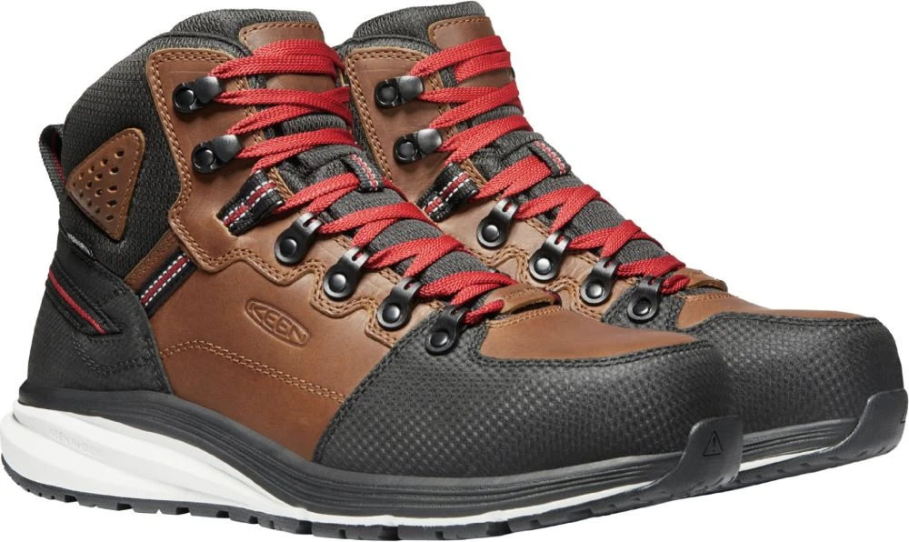 'Keen Utility' Men's Red Hook EH WP Comp Toe Hiker - Tobacco / Black - Image 4