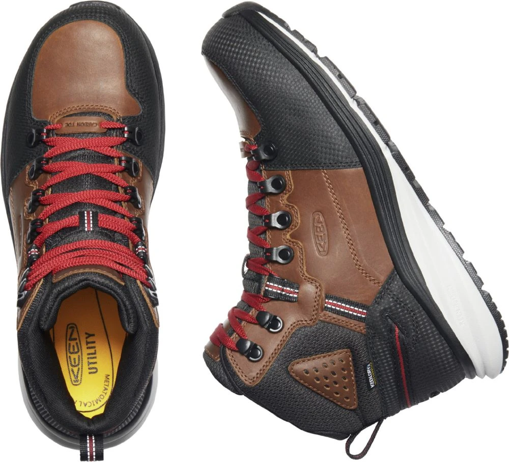 'Keen Utility' Men's Red Hook EH WP Comp Toe Hiker - Tobacco / Black - Image 2