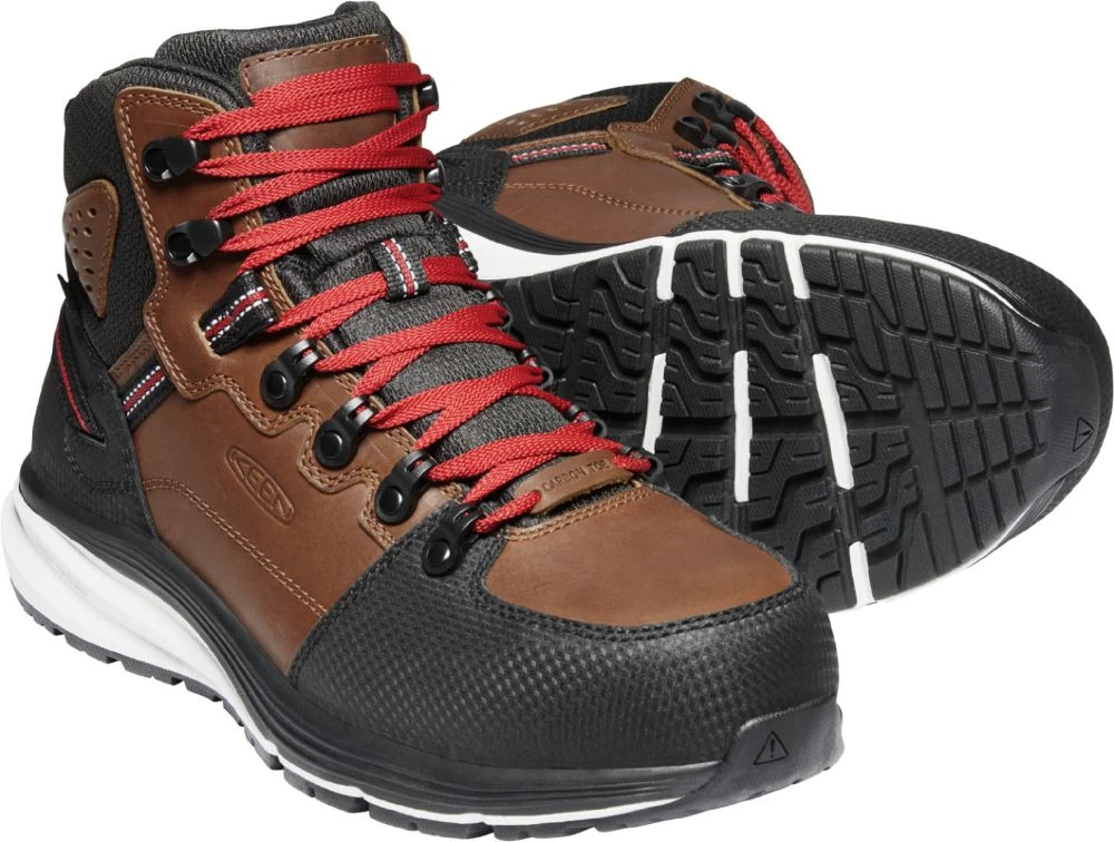 'Keen Utility' Men's Red Hook EH WP Comp Toe Hiker - Tobacco / Black - Image 5