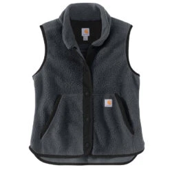 'Carhartt' Women's Button Front Fleece Vest - Granite Heather