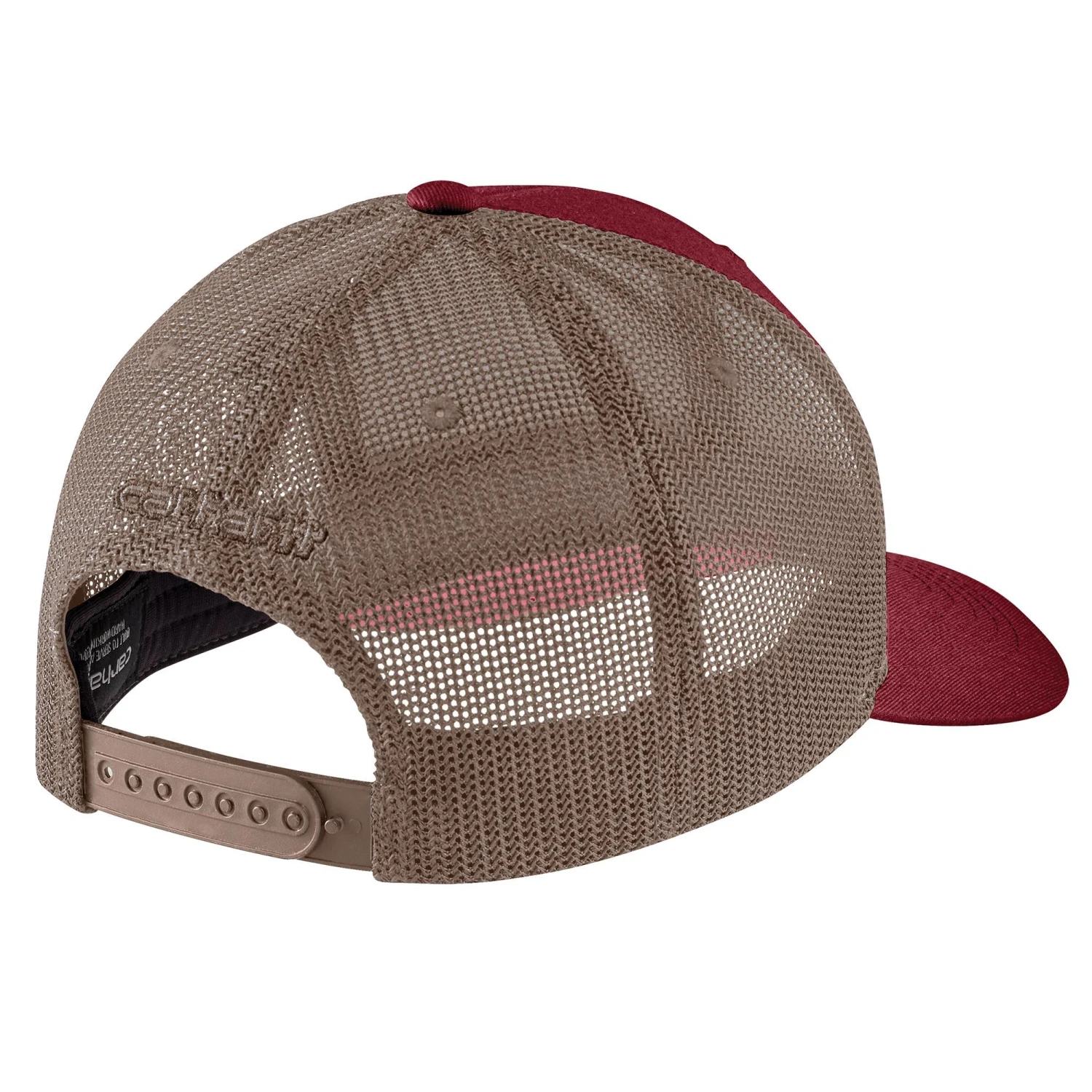 Carhartt Men's Rugged Flex Twill Mesh-Back Logo Patch Cap - Carhartt Burgundy - Image 2