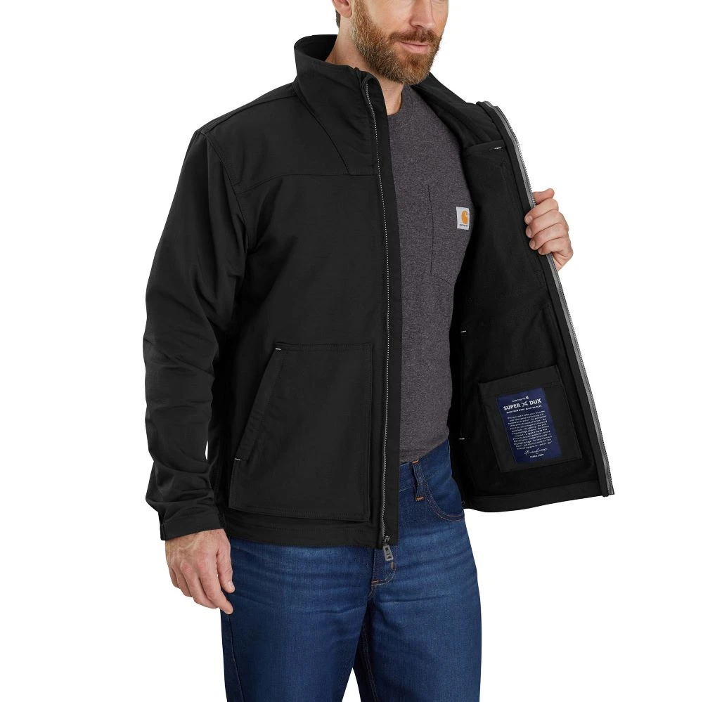 'Carhartt' Men's Super Dux™ Relaxed Fit Lightweight Mock Neck Jacket-Level 1 Warm Rating - Black - Image 2