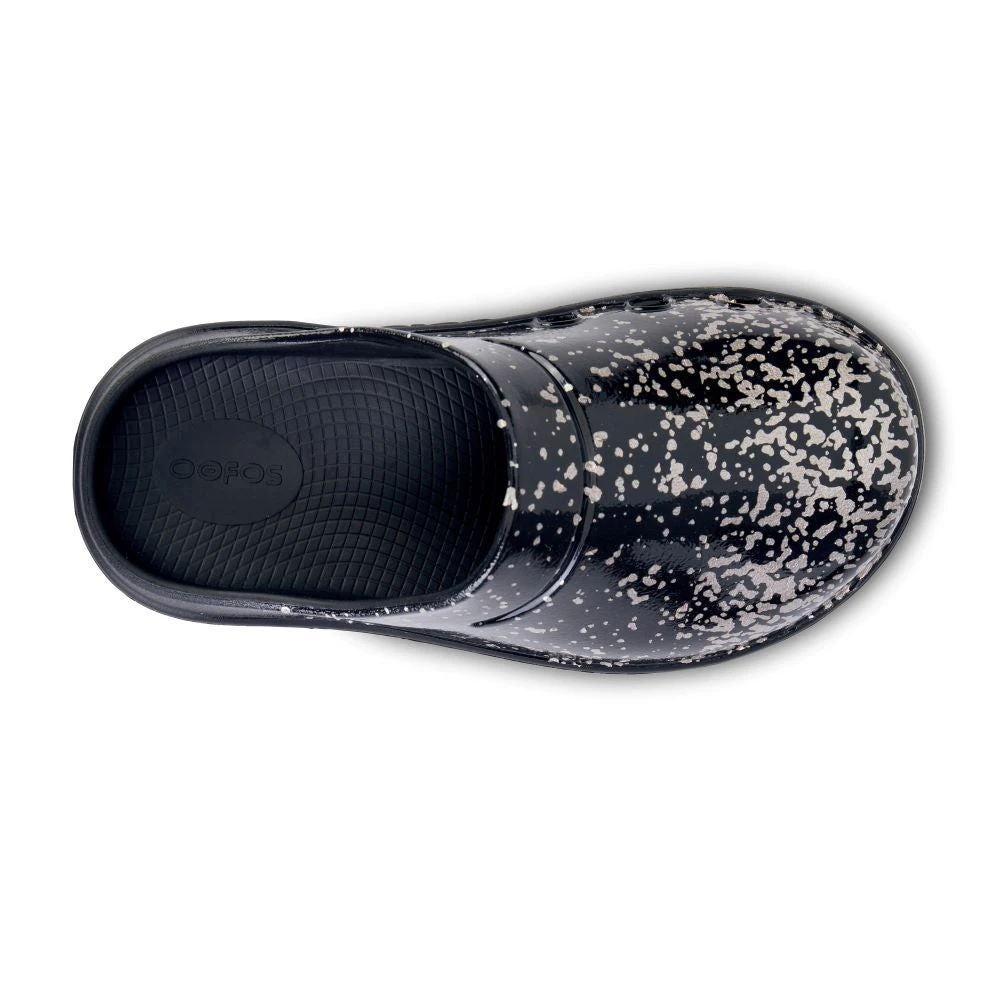 'OOFOS' Women's OOcloog Clog Limited Edition - Black / Champagne Pop - Image 2