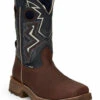 'Tony Lama' Men's 11" Force Western EH WP Comp Toe - Brown / Blue