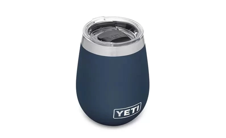 'Yeti' 10 Oz. Rambler Wine Tumbler W/Magslider Lid - Navy