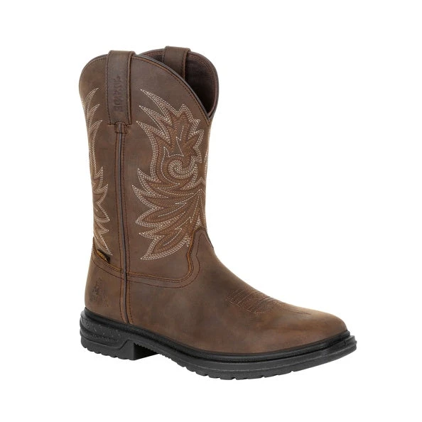'Rocky' Men's 11" Worksmart SR WP Western - Brown - Image 6