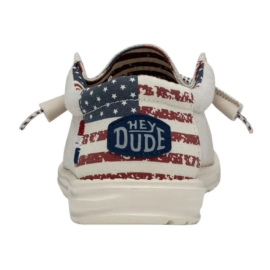 'Hey Dude' Men's Wally Patriotic - Off White Patriotic - Image 5