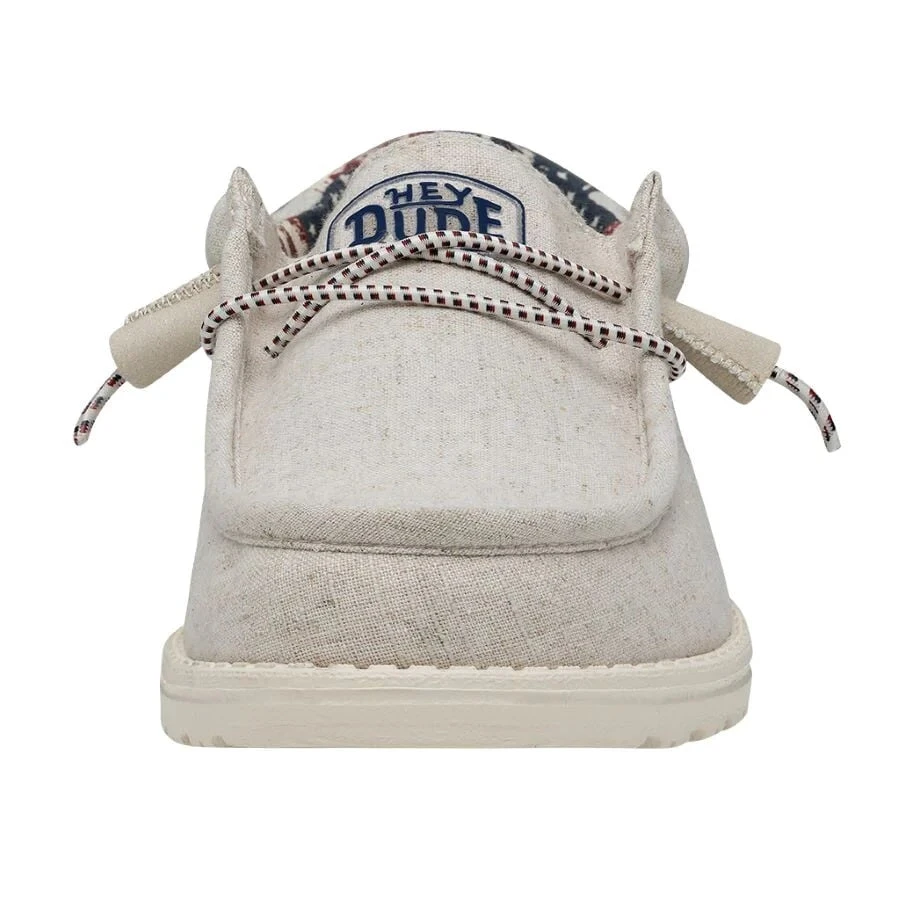 'Hey Dude' Men's Wally Patriotic - Off White Patriotic - Image 4