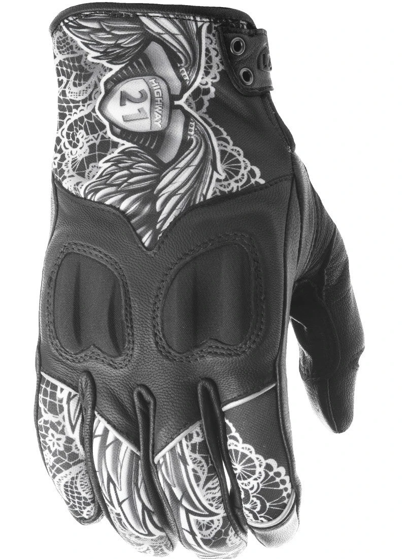 'Highway 21' Women's Vixen Glove - Black / White Lace
