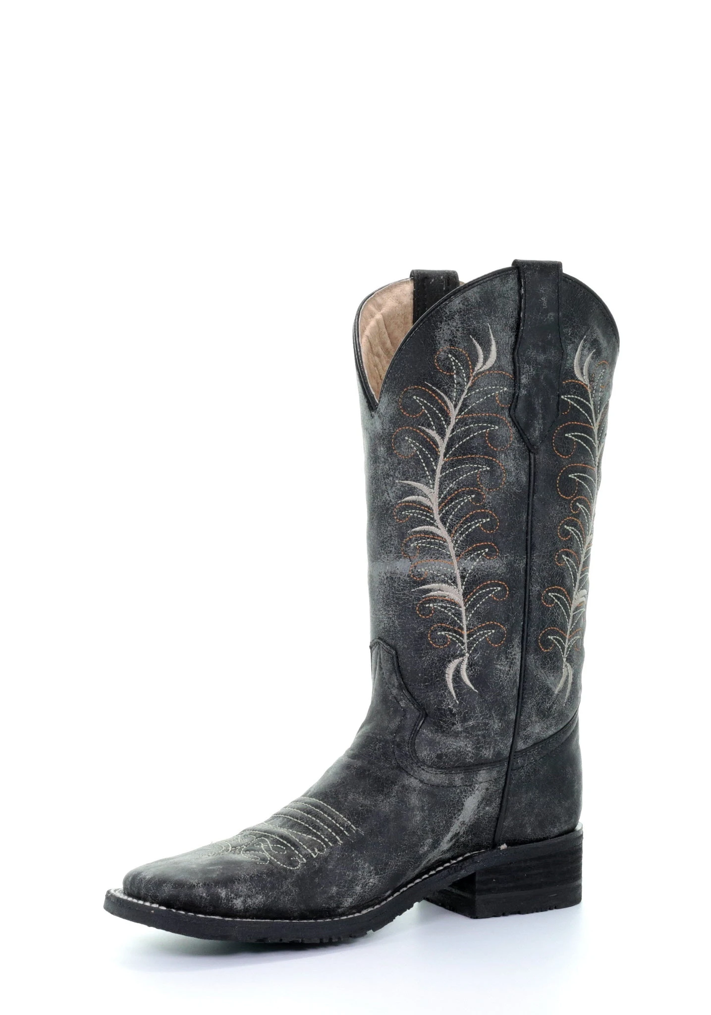 'Corral' Women's 12" Embroidered Western - Black / Sand - Image 6