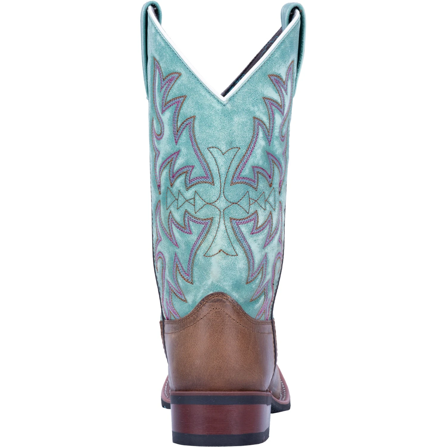 'Laredo' Women's 11" Anita Western Square Toe - Brown / Turquoise - Image 5