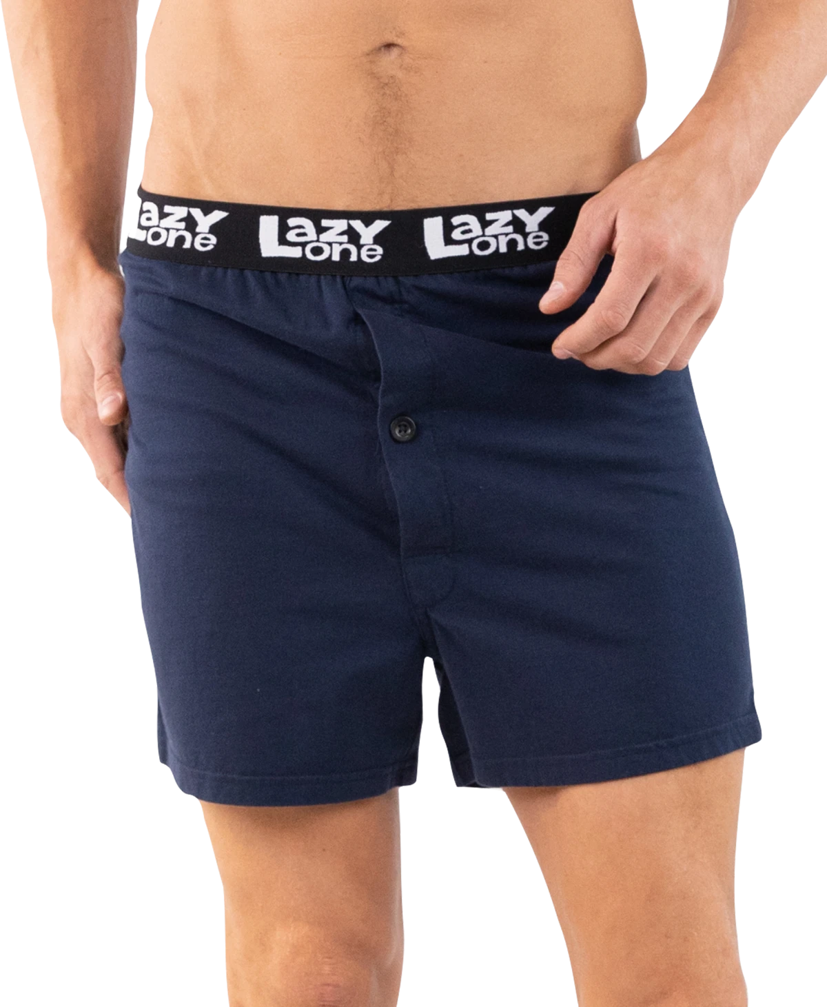 'Lazy One' Men's Butt Quack Boxer - Navy - Image 2