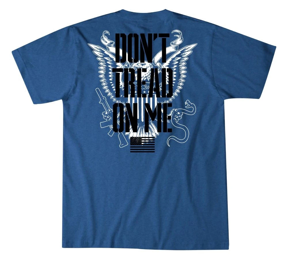 'Howitzer' Men's Tread Eagle Short Sleeve Tee - Blue Heather - Image 2