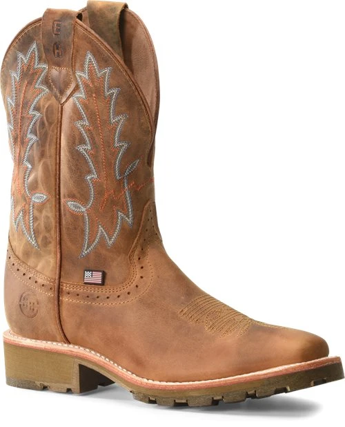 'Double H' Men's 11" Aberdeen EH SR Western Work - Brown - Image 6