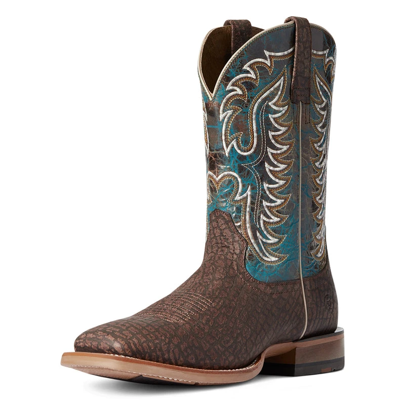 'Ariat' Men's Stinger Square Toe - Brown / Blue - Image 4