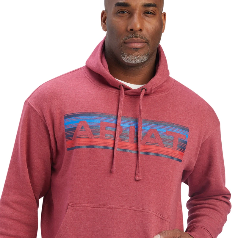 'Ariat' Men's Serape Logo Sweatshirt - Rubia Red Heather - Image 2