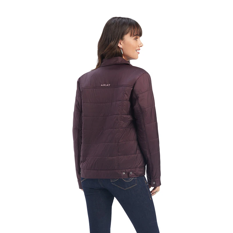 'Ariat' Women's Puffer Trucker Insulated Jacket - Mulberry Wine - Image 5