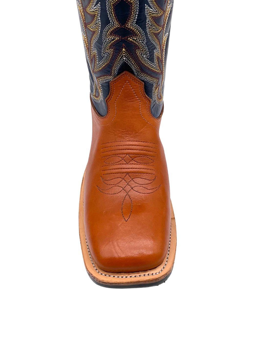 'Fenoglio Boots' Men's 13" Boomer Western Square Toe - Russet / Blue - Image 2