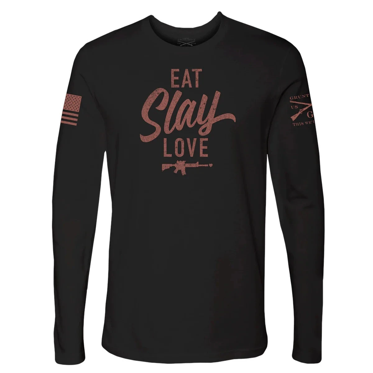 'Grunt Style' Women's Eat, Slay, Love Love Sleeve Tee - Black