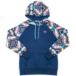 'Hooey' Women's "Rope Like A Girl" Hoody - Navy / Aztec