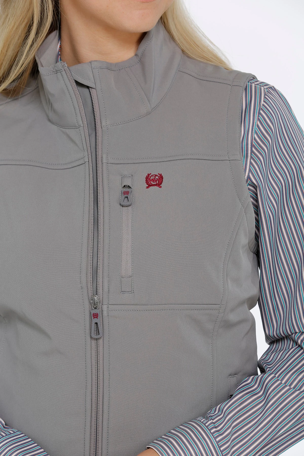 'Cinch' Women's Concealed Carry Bonded Vest - Gray - Image 3