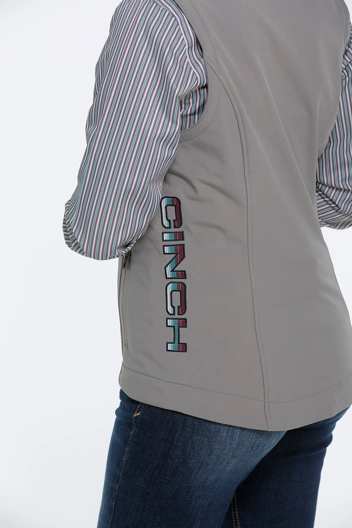 'Cinch' Women's Concealed Carry Bonded Vest - Gray - Image 2