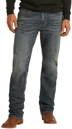 'Hooey' Men's Double Barrel Relaxed Fit Stackable Bootcut - Medium Vintage Wash