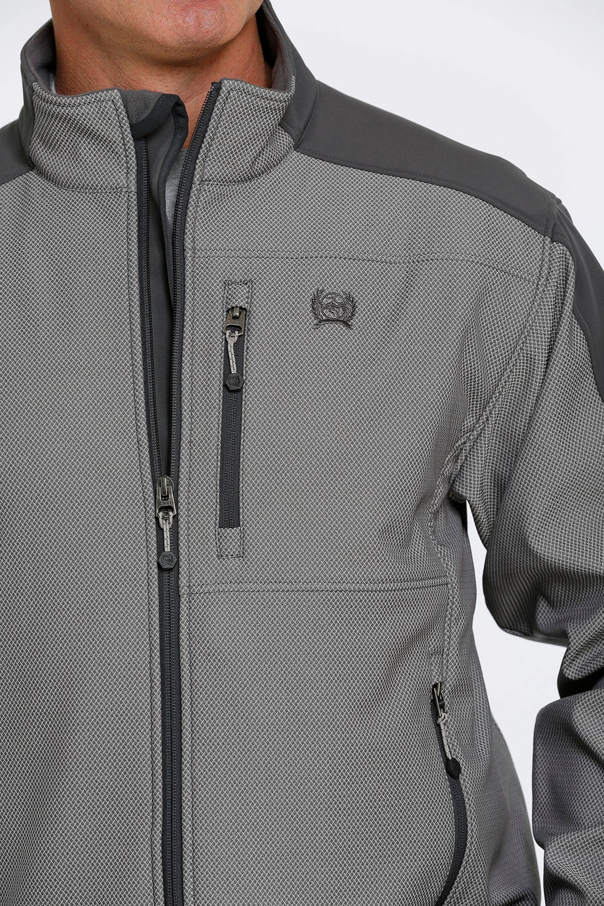 'Cinch' Men's Concealed Carry Textured Bonded Jacket - Grey - Image 3