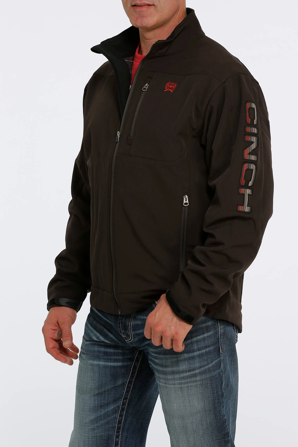 'Cinch' Men's Lined Bonded Jacket - Brown - Image 2