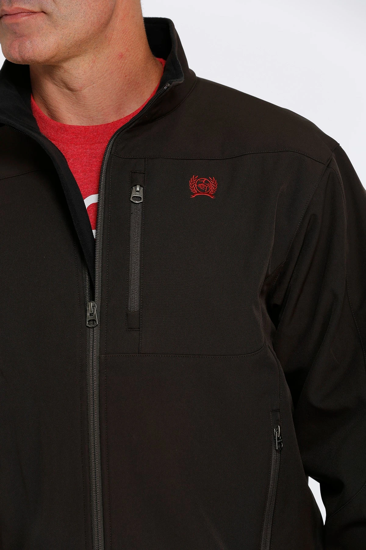 'Cinch' Men's Lined Bonded Jacket - Brown - Image 3