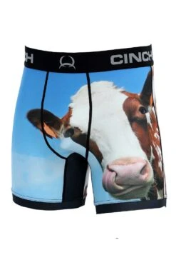 'Cinch' Men's 6" Cow Boxer Brief - Blue / Brown