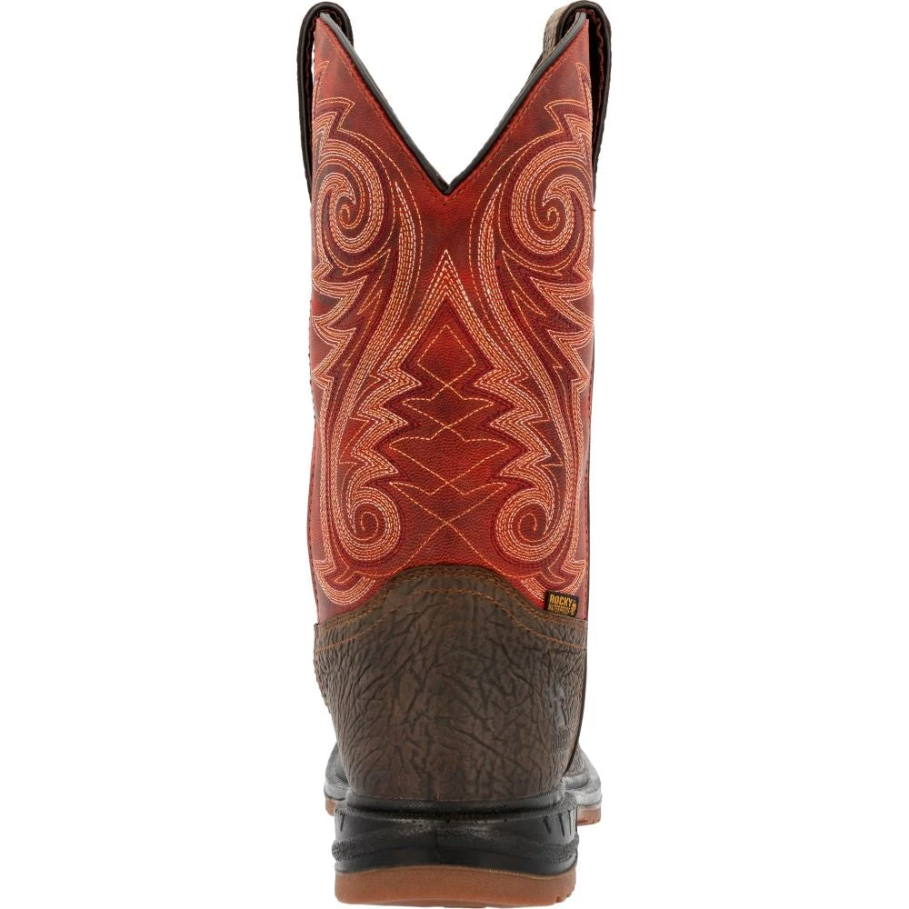 'Rocky' Men's 11" Worksmart EH WP Comp Toe - Dark Brown - Image 3