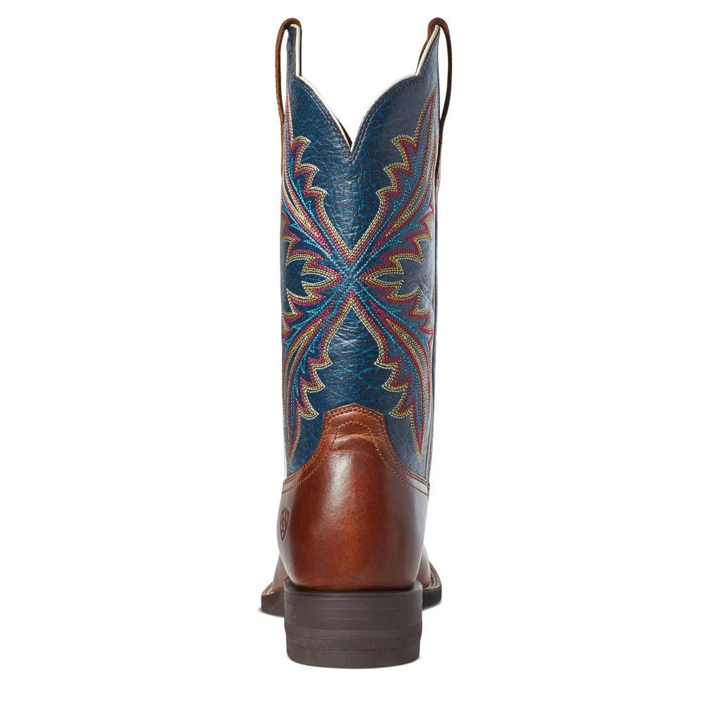 'Ariat' Women's West Bound Square Toe - Russet Rebel / Crackle Navy - Image 6
