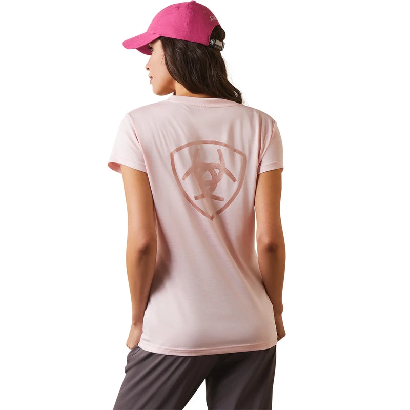 'Ariat' Women's Laguna Logo Baselayer - Coral Blush - Image 3