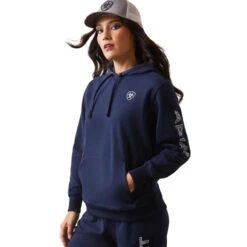 'Ariat' Women's Logo Hoodie - Navy Eclipse