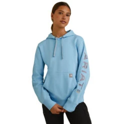 'Ariat' Women's Rebar Graphic Hoodie - Dutch Canal Heather