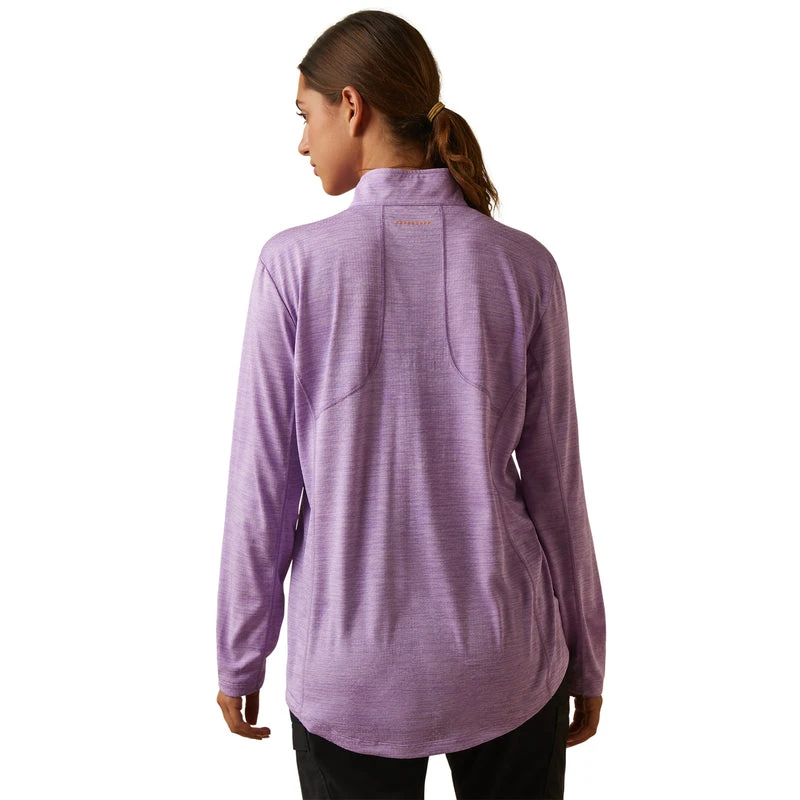 'Ariat' Women's Rebar Evolution 1/2 Zip - Paisley Purple - Image 3