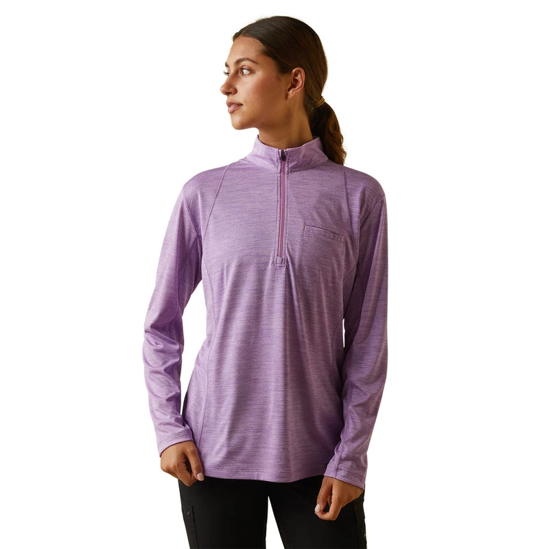 'Ariat' Women's Rebar Evolution 1/2 Zip - Paisley Purple