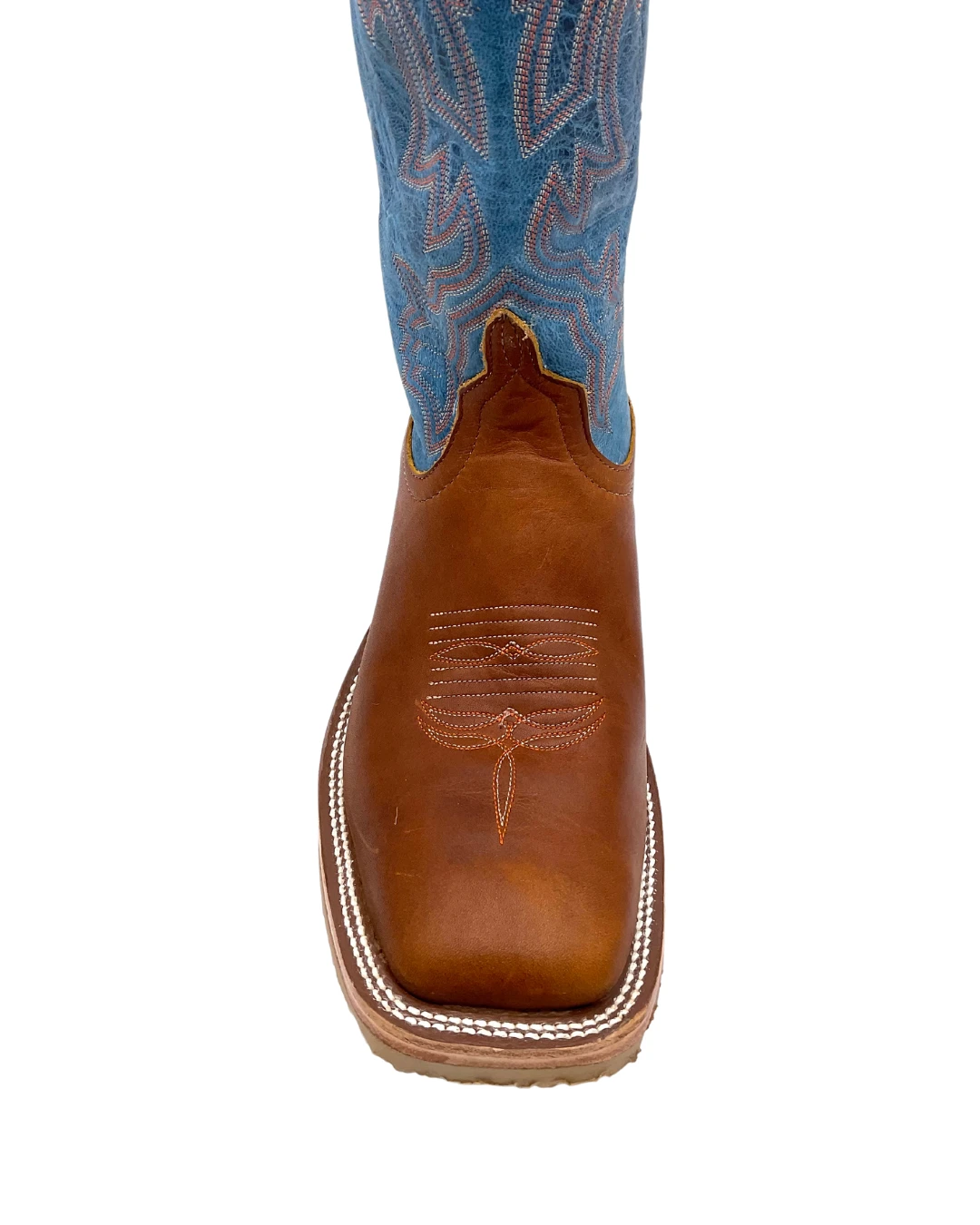 'Anderson Bean' Men's 13" Briar Mad Dog Western Square Toe - Brown / Blue - Image 2