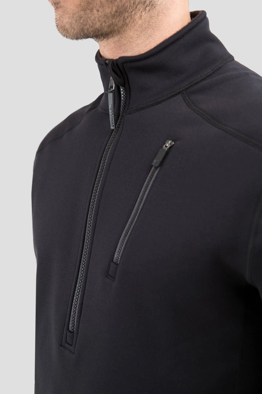 'Terramar' Men's 4.0 Beast Performance Half Zip - Black - Image 5