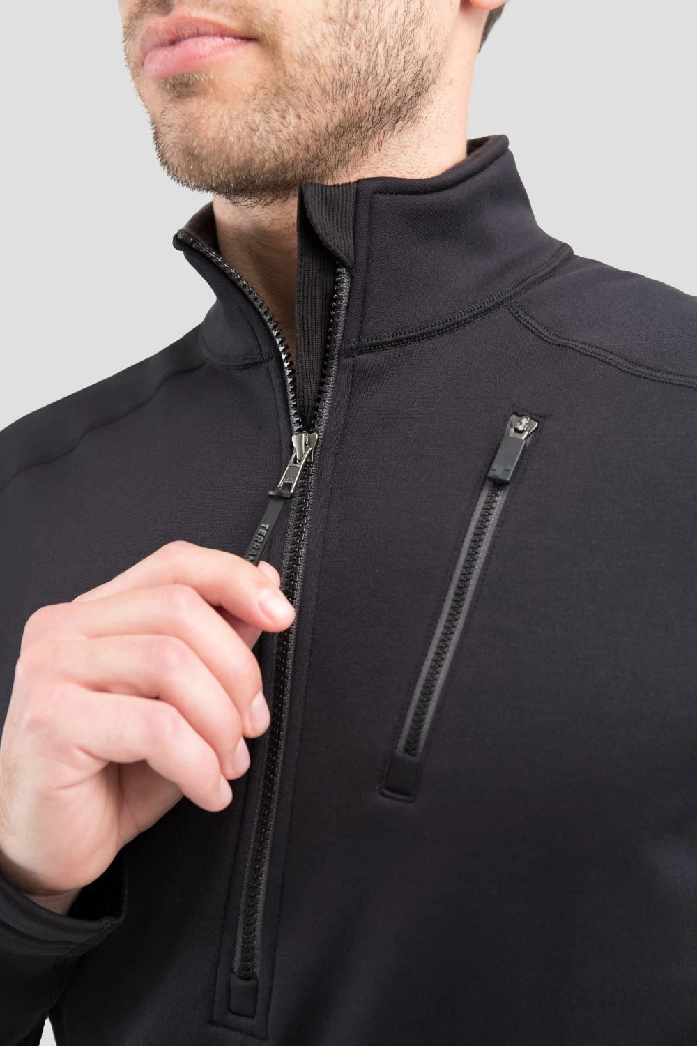 'Terramar' Men's 4.0 Beast Performance Half Zip - Black - Image 4