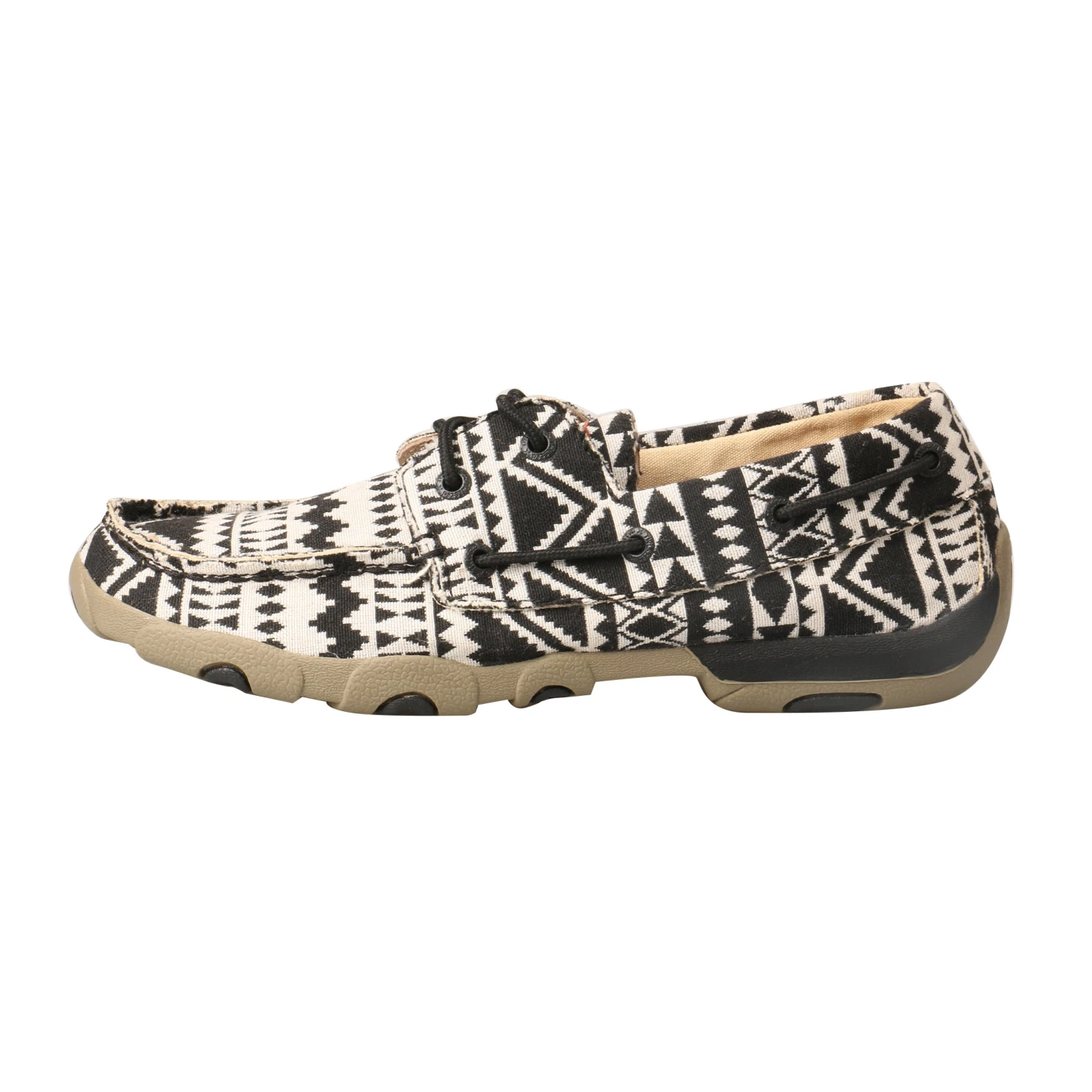 'Twisted X' Women's Driving Moccasin - Black / White - Image 3