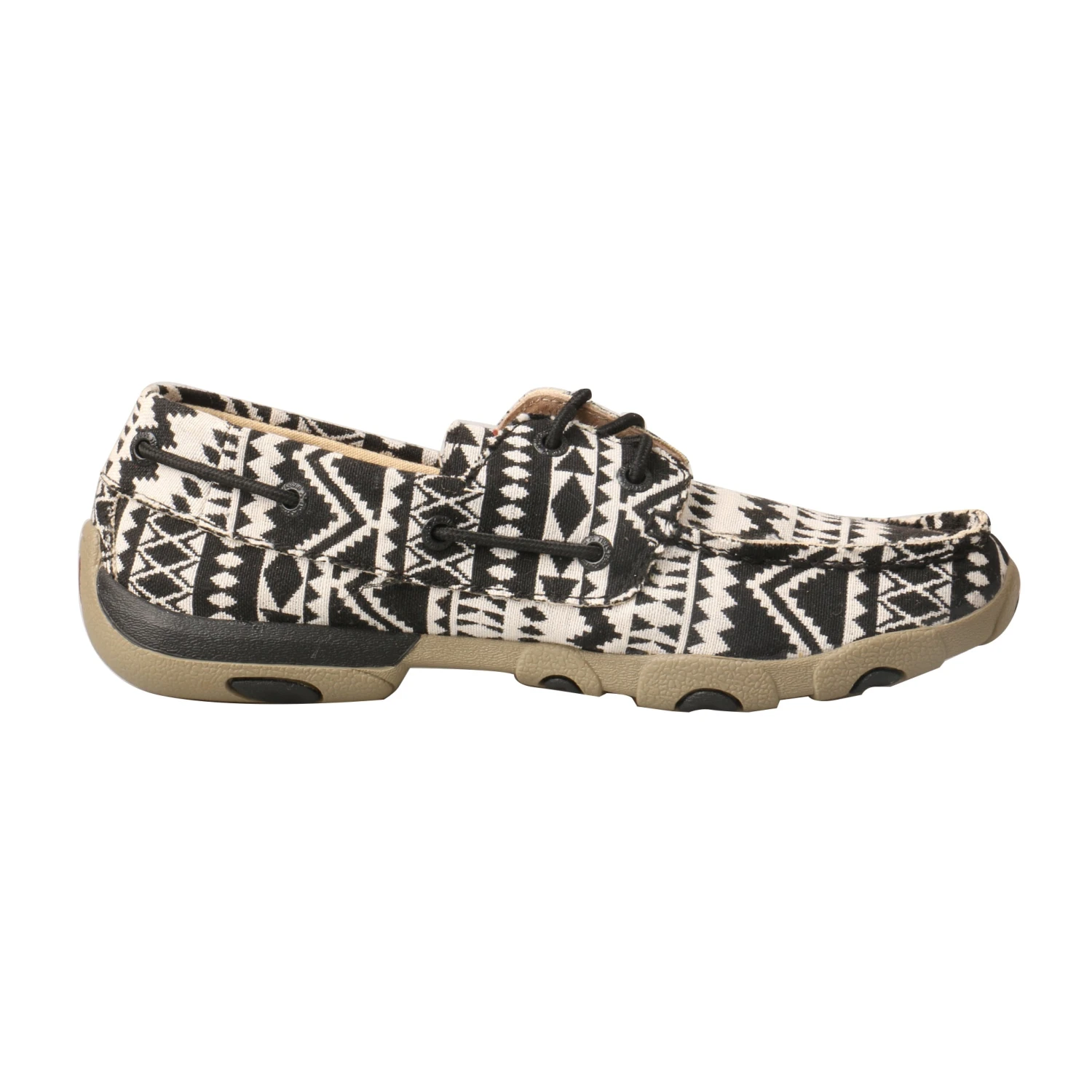 'Twisted X' Women's Driving Moccasin - Black / White - Image 2