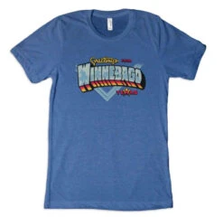 'Dale Brisby' Men's Winnebago Post Card Tee - Blue