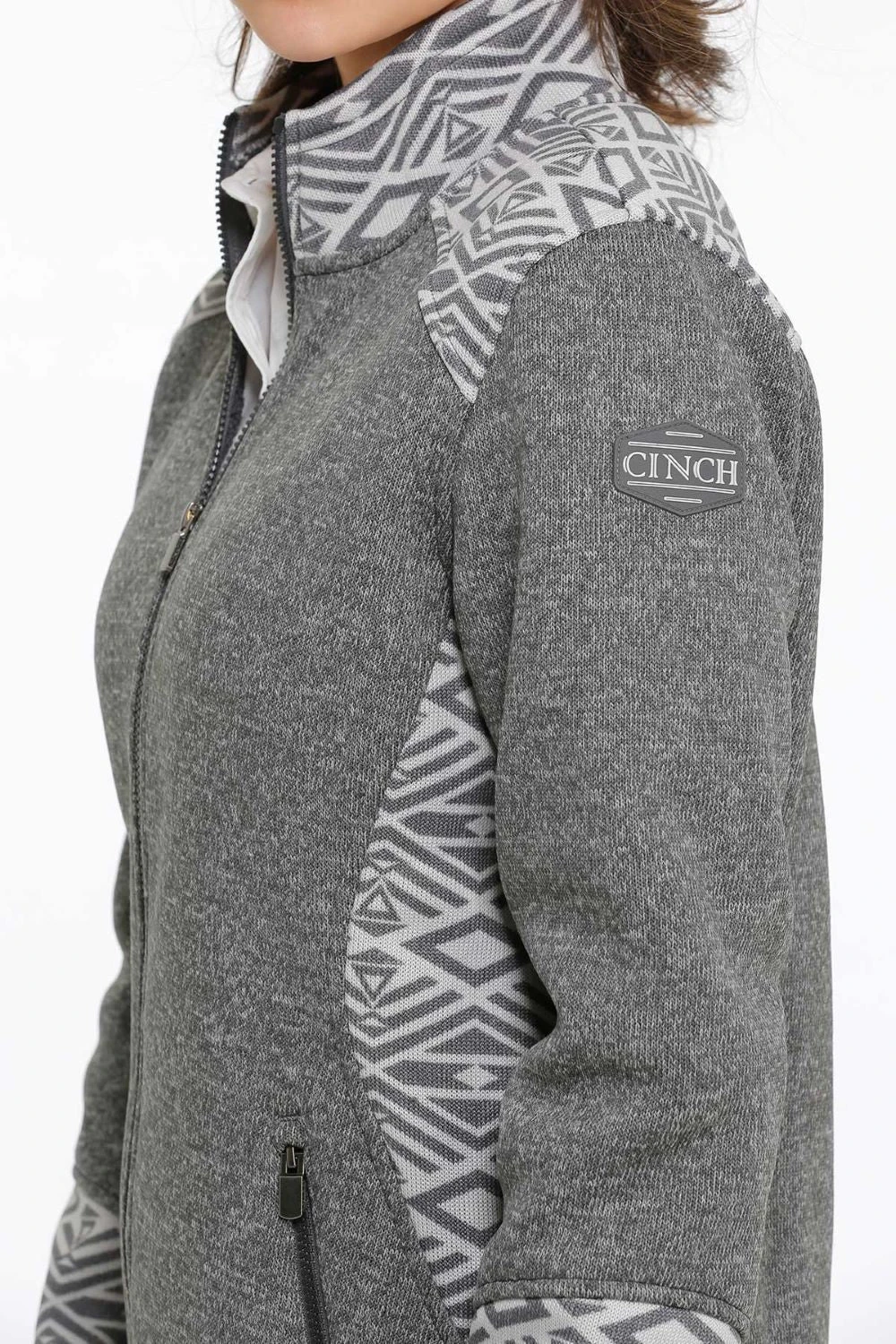 'Cinch' Women's Sweater Knit Jacket - Heather Charcoal - Image 2