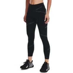 'Under Armour' Women's Meridian Print Ankle Leggings - Black / Metallic Silver