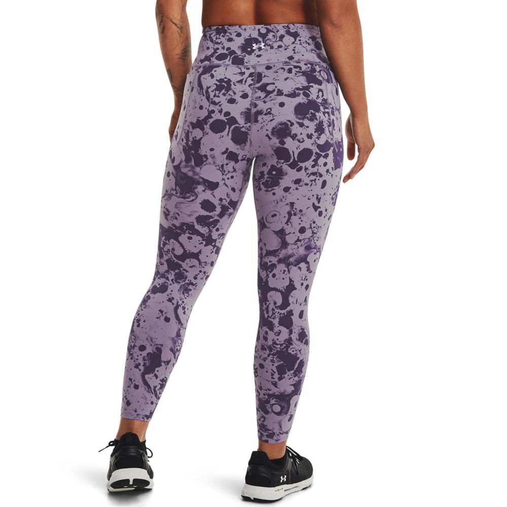 'Under Armour' Women's Meridian Print Ankle Leggings - Purple / Tangerine / Silver - Image 3