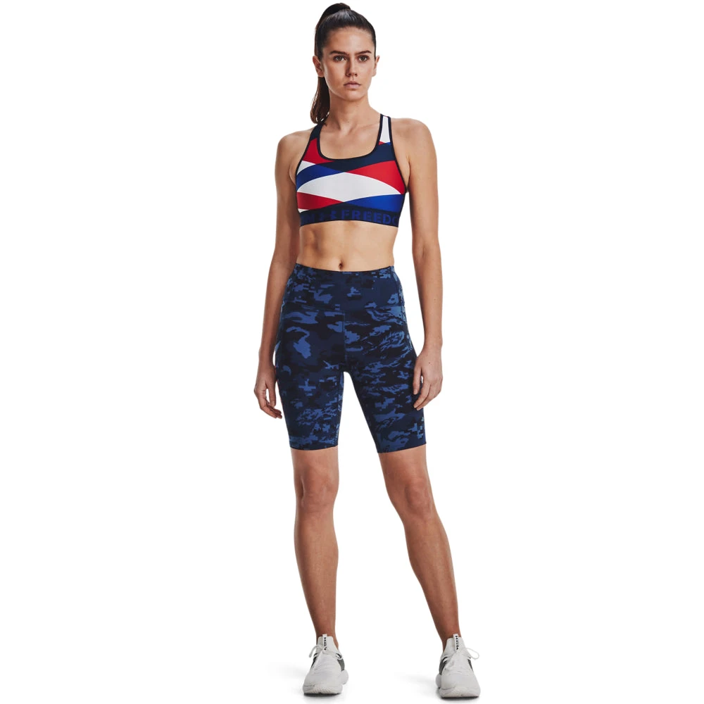 'Under Armour' Women's Meridian Freedom Biker Shorts - Academy / Red - Image 5